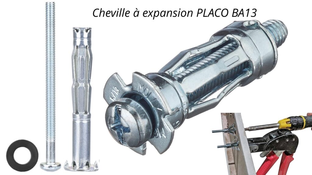 Cheville pour fixer un support TV mural sur un mur en Placo BA 13