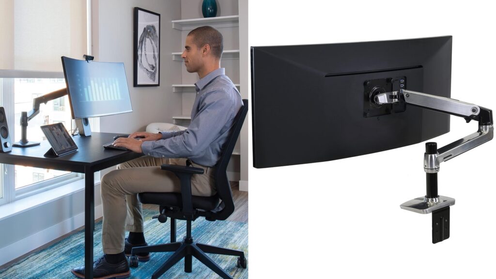Support pour écran PC à fixer sur le bureau