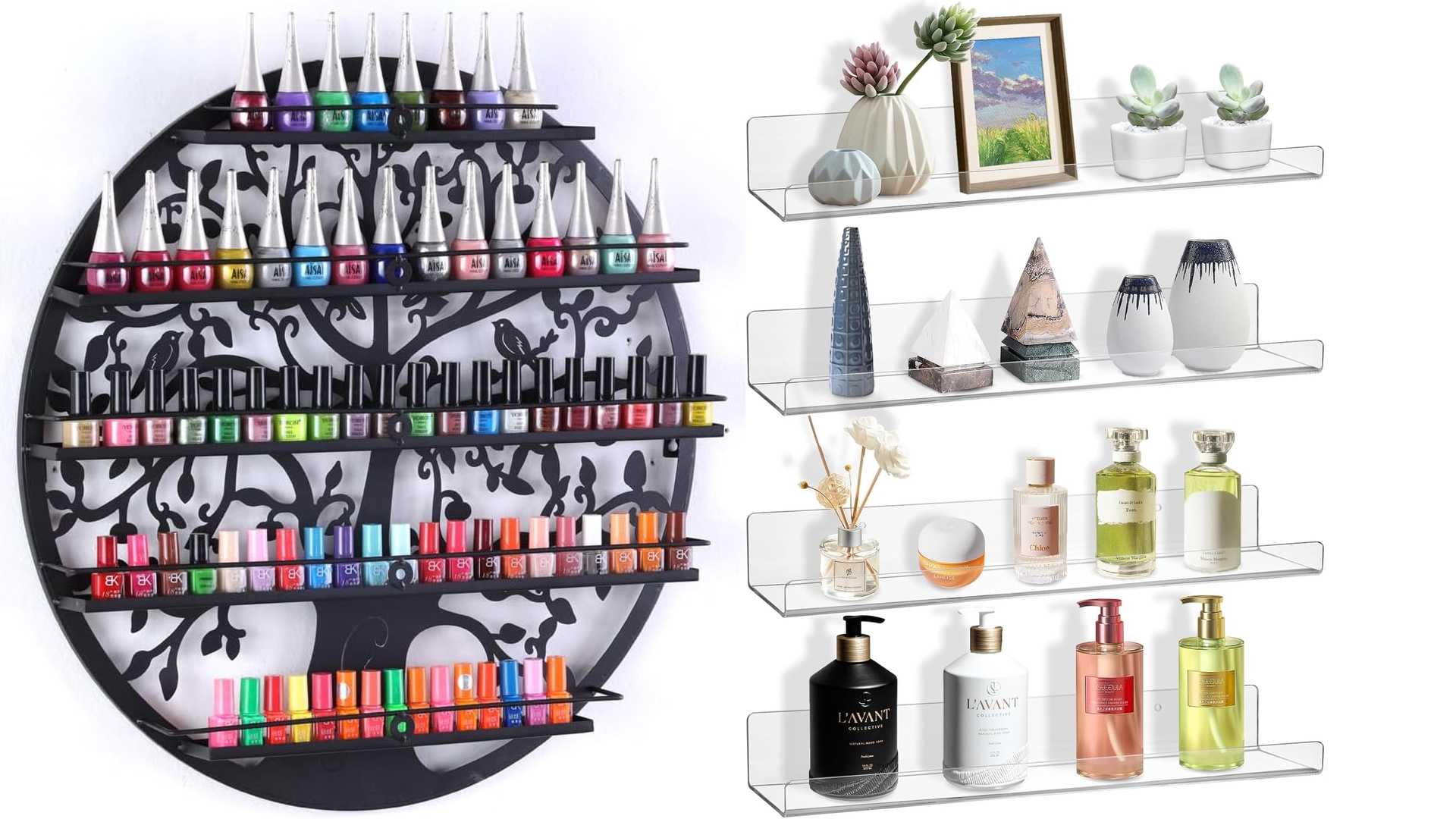 Etagère maquillage murale : : le rangement idéal pour vernis, rouges à lèvres et cosmétiques